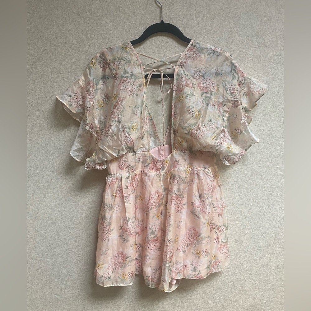 NWT STORIA Remembering Spring Floral Pleated Romper~Blush~Size M - Picture 13 of 15